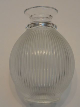 Lalique France Crystal Langeais Frosted Ribbed Decanter w/ Stopper,  Signed 5