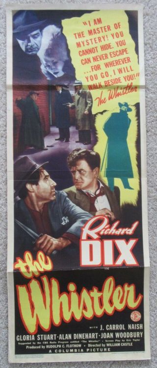 Whistler 1944 Insrt Movie Poster Fld Richard Dix Vg
