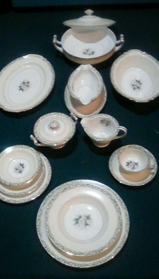 Noritake Mystery Pattern 14 Complete Service For 12 With Hostess Set