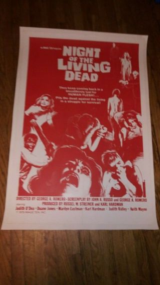 Night Of The Living Dead 1978 - R Linen Backed George Romero