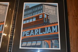 Pearl Jam Chicago Wrigley Field 2018 Poster - Steve Thomas Train - Se - Mint/nm
