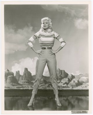 Iconic Blonde Bombshell Jayne Mansfield Vintage 1950s Stylish Pin - Up Photograph