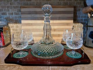 Galway Irish Crystal - Brandy Decanter Set With Carrying Tray