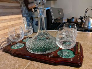 Galway Irish Crystal - Brandy Decanter Set With Carrying Tray 3