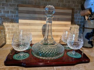 Galway Irish Crystal - Brandy Decanter Set With Carrying Tray 8