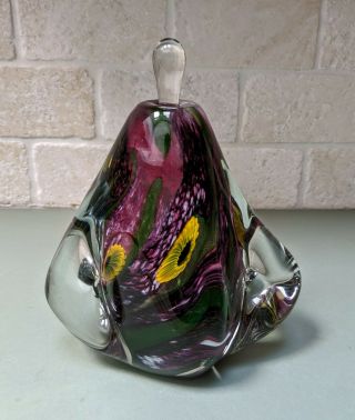 Robert Eickholt Art Glass Perfume Bottle - Large 7 3/4 " H - Signed -