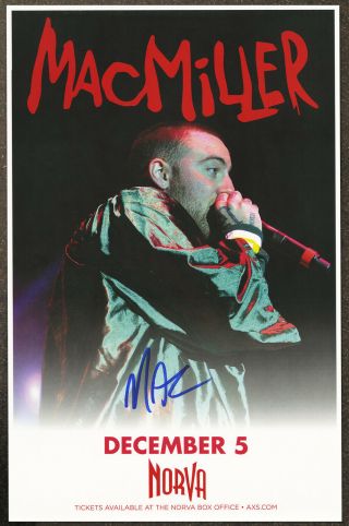 Mac Miller Autographed Concert Poster 2010