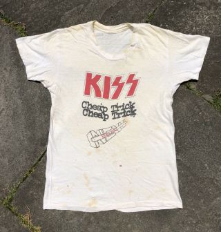 Vintage 1979 Kiss Trick Crew T Shirt Pontiac Silverdome Aucoin