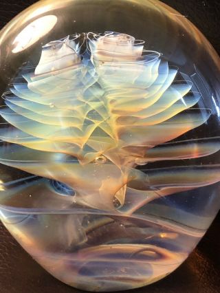 MICHAEL O ' KEEFE STUDIO Art Glass Paperweight (Signed / Dated) 2