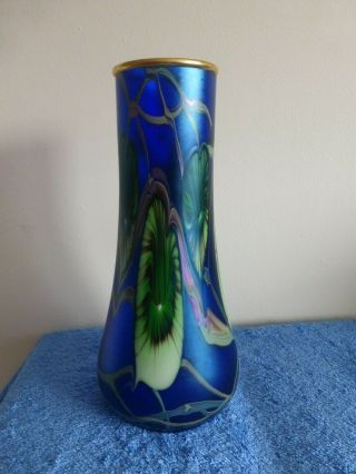 Okra Iridescent Glass Vase By Richard Golding