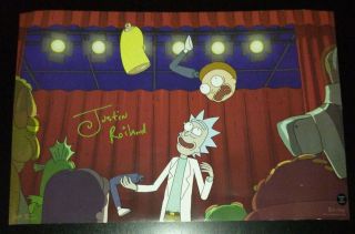 Justin Roiland Hand Signed 12x18 Mini Poster Rick And Morty