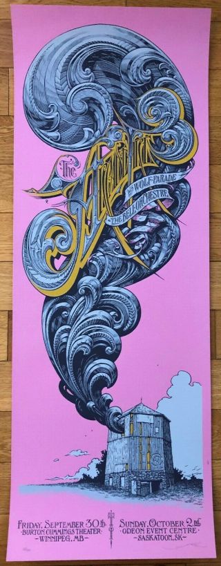 Aaron Horkey Arcade Fire Winnipeg/Saskatoon ' 05 Pink Edition Silkscreen Poster 2
