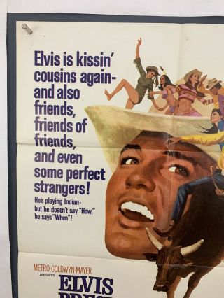 STAY AWAY JOE Movie Poster (Fine -) One Sheet 1968 Folded Elvis Presley 4321 2