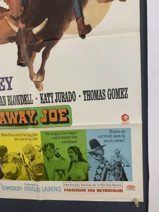 STAY AWAY JOE Movie Poster (Fine -) One Sheet 1968 Folded Elvis Presley 4321 4