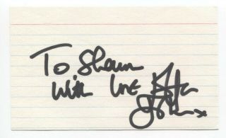 Elton John Signed 3x5 Index Card Autographed Signature Inscribed To " Shawn "