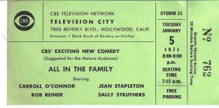 All In The Family Tv Show Ticket First Season From Mike Evans Estate