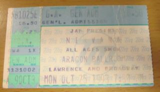1993 Nirvana Chicago Concert Ticket Stub Kurt Cobain Dave Grohl In Utero Tour