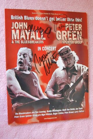 Peter Green John Mayall Signed Autograph Concert Program Around 2000 England