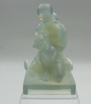 Sabino France Art Glass Opalescent Lady & Doves St35 Figurine Statue
