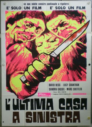 Ub37 Last House On The Left Wes Craven Great Orig 4sh Italian Poster