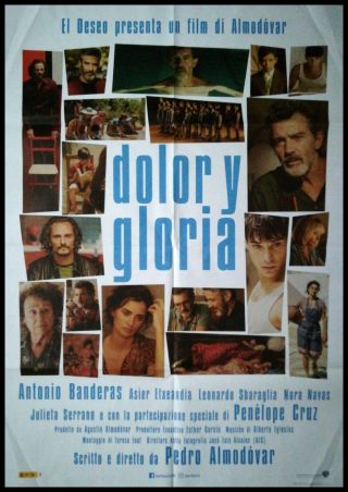 Dolor Y Gloria Movie Poster 39x55 " 2sh Italian Almodovar Cruz Banderas