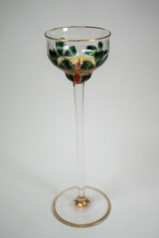 Theresienthal Meyrs Neff Art Nouveau Bohemian Enameled Art Glass Cordial - B