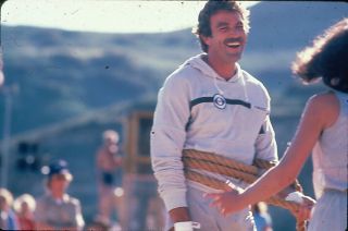 Tom Selleck 4 35mm Color Slides Competing At The Battle Of The Network Stars