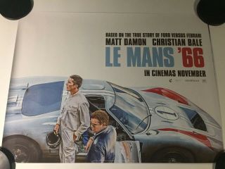 Le Mans ‘66 Ford Vs Ferrari Uk Quad Cinema Poster