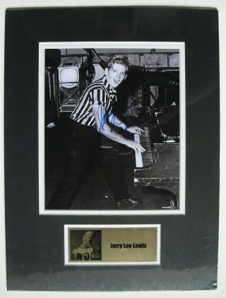 Photo Signed By Jerry Lee Lewis,  With.  Matted W/ Name Plate