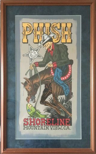 Phish Official Tour Poster Mountain View CA - 2000 Framed - 2