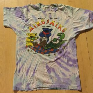 Grateful Dead Vintage Aiko T - Shirt 1993 Tour Tie Dye Bears Terrapin Shrooms Iko