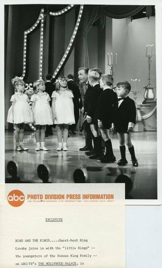 Bing Crosby The King Family Youngsters The Hollywood Palace 1967 Abc Tv Photo