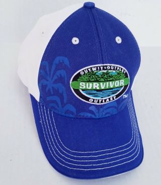 Survivor Logo Cbs Baseball Hat Cap Blue Jeff Probst Outwit,  Outplay,  Outlast