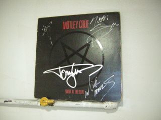 Motley Crue Signed Lp Shout At The Devil By 4 Members 1983