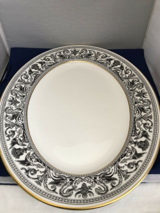 Wedgwood Florentine 17 " Oval Serving Platter Plate Dish Black Dragons W4312