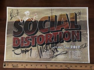 Autographed Social Distortion 2017 Concert Poster.  12 X 18 In