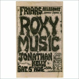 Roxy Music 1972 Friars Aylesbury Concert Handbill (uk)