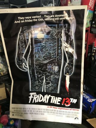 1980 Friday The 13th Theatre Poster 40”x60”