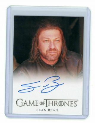 Sean Bean Ned Stark Certified Autographed Card Game Of Thrones