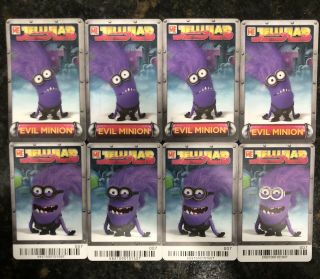 Dave And Busters Despicable Me Jellylab Game - Eight Evil Minion Rare Cards