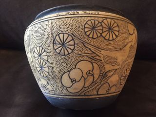 Weller Burntwood Large Arts & Crafts Pottery Vase Birds Design 3