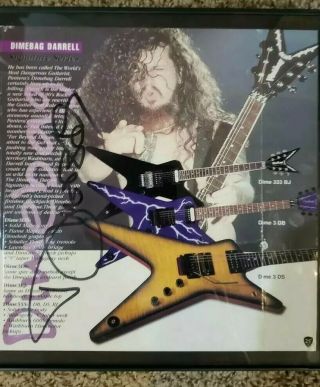 Dimebag Darrell Signed Washburn Ad Damageplan Pantera Slayer Megadeth Anthrax