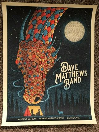Dave Matthews Band Dmb Poster 8/30/19 Quincy Wa The Gorge Night 1 N1 178/1700