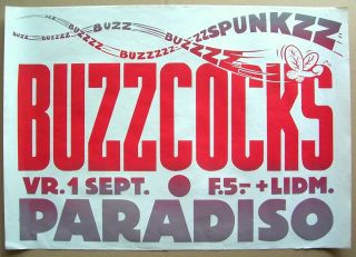 Buzzcocks Concert Poster 1978 Punk Paradiso Amsterdam Another Music