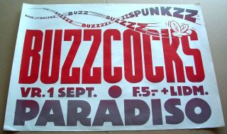 BUZZCOCKS CONCERT POSTER 1978 punk PARADISO AMSTERDAM another music 2