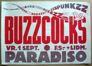 BUZZCOCKS CONCERT POSTER 1978 punk PARADISO AMSTERDAM another music 6