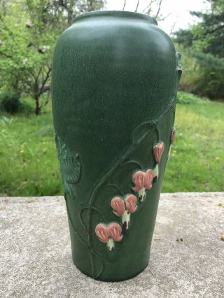 Door Pottery Scott Draves Bleeding Hearts Vase 10” C.  1997
