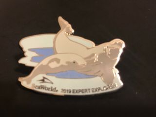 Seaworld 2019 Beluga Whale Expert Explorer Pin Inside Look Very Rare