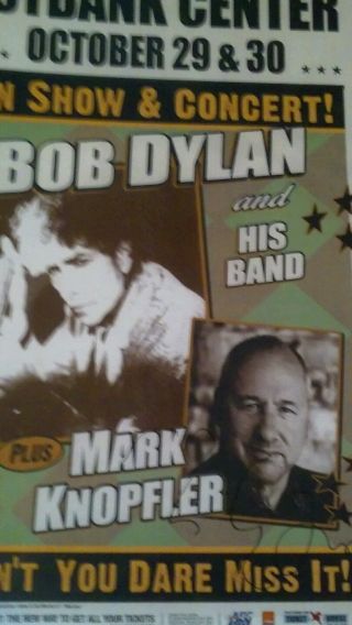 Mark Knopfler Signed Concert Flyer Bob Dylan Denver Colorado Loa