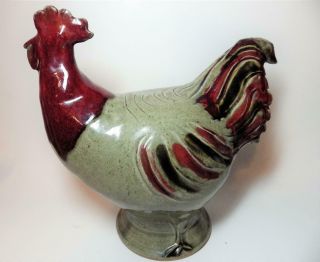 2012 Jugtown Pottery Chicken Hen Rooster Signed Travis Owens